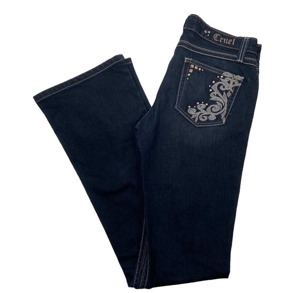 Cruel Jeans Gwen Low Rise Bootcut Western‎ Jeans Size 5 XLong Dark Wash